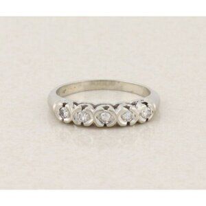 14k White Gold .25ct Diamond Band Ring Size 6